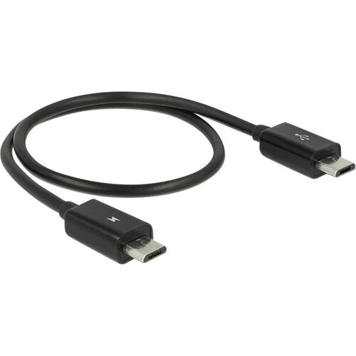 Delock USB kabel USB 2.0 USB-mikro-B vtič\, USB-mikro-B vtič 0.30 m črna z OTG funkcijo 83570, (20416399) Cene