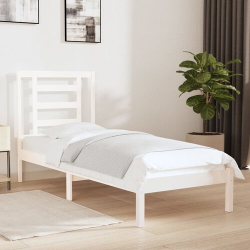  The Living Store Posteljni okvir bel iz trdnega lesa 75x190 cm - Posteljni Okvir, (21454071) Slike