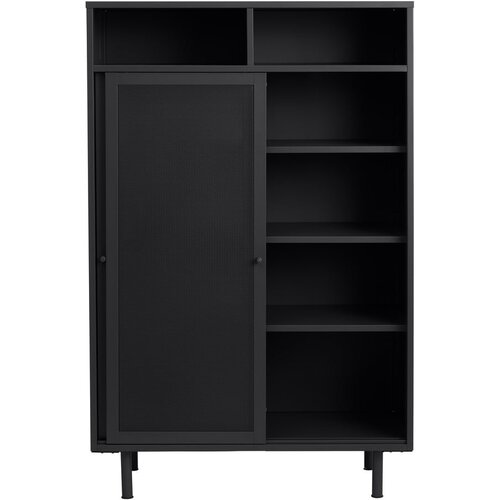 Unique Furniture črna kovinska omarica z drsnimi vrati 90x140x40 cm veep &amp;ndash; Slike