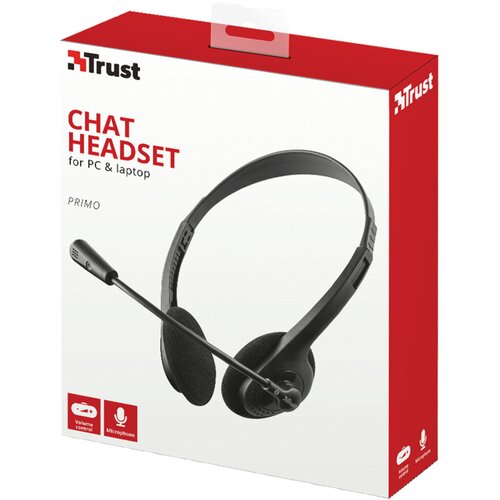 Trust Slu&amp;scaron;alice TRUST Primo Chat Headset žične/3,5mm+2x3,5mm CRNE Slike