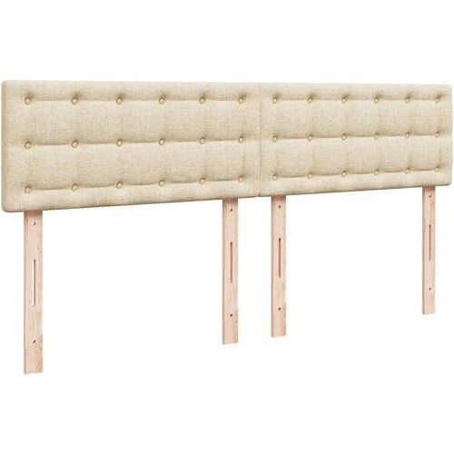 vidaXL Box spring postelja z vzmetnico krem 180x200 cm blago Cene