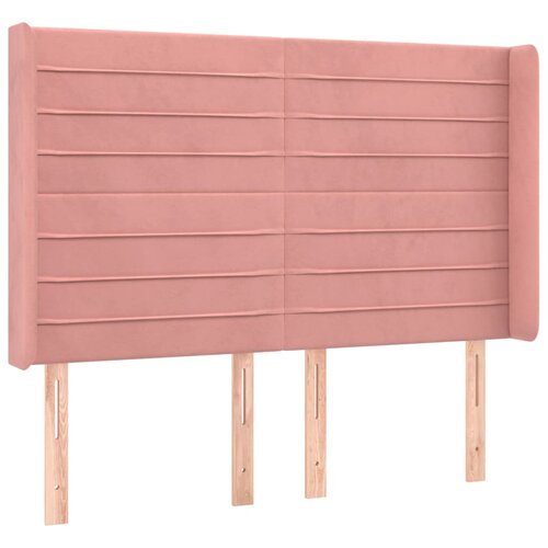Maison Chic posteljno vzglavje - vzglavna omarica - nočna omarica z u&amp;scaron;esi roza 147x16x118/128 cm žamet, (21710512) Slike