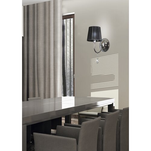 Candellux sorento zidna lampa 1X40W E14 hrom abažur crna Slike
