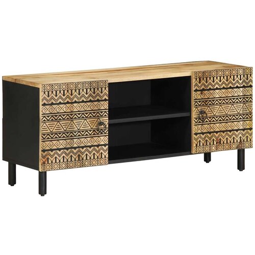 VidaXL TV ormarić crni 105x33,5x46 cm Puno grubo drvo Mango Slike