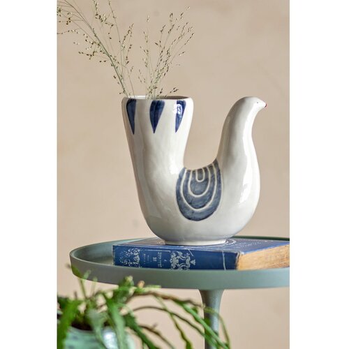 Bloomingville Kremno bela lončena ročno poslikana vaza (vi&amp;scaron;ina 19 cm) Trudy &amp;ndash; Slike