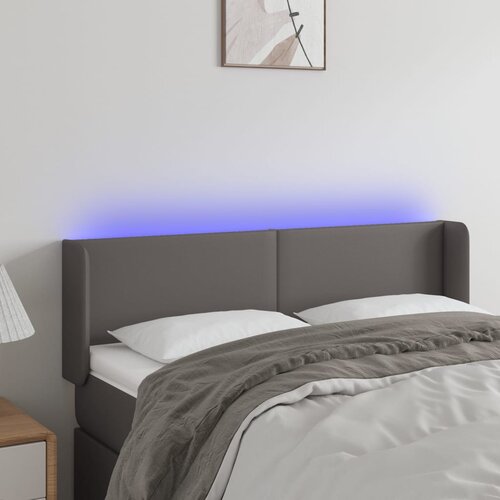 vidaXL LED uzglavlje sivo 147x16x78/88 cm od umjetne kože Cijene