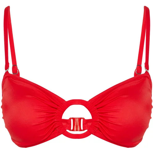 Trendyol Red Strapless Accessory Bikini Top