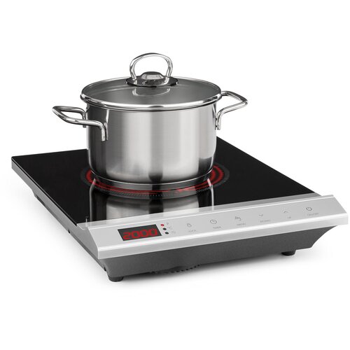 Klarstein MisterCook, kuhalna plošča, infrardeča, 2000 W, 90 - 650 °C, časovnik, srebrna barva Cene
