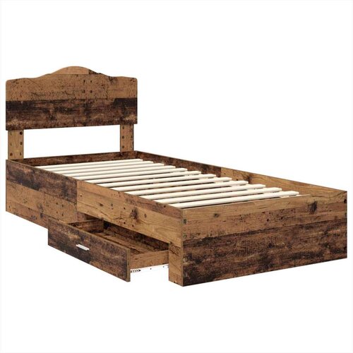  Okvir za krevet Staro drvo 90 x 200 cm Konstruirano drvo Slike
