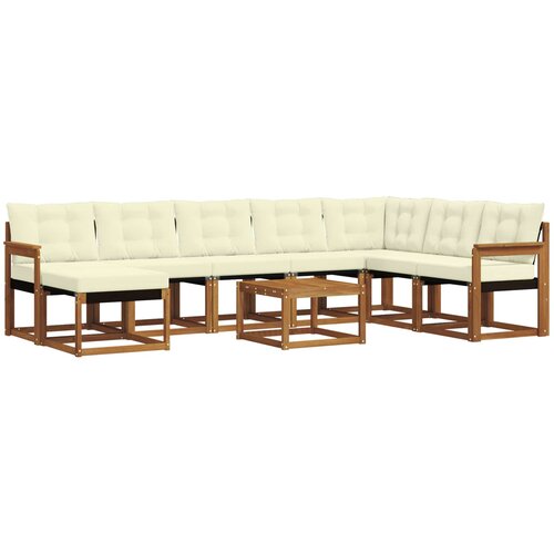  Set vanjskih sofa 9 kom. Prirodna i krem Slike