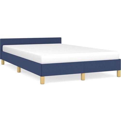 VidaXL Posteljni okvir z vzglavjem moder 120x190 cm tkanina Slike