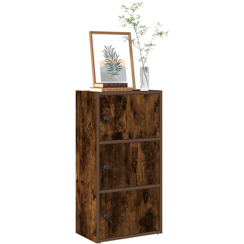 VidaXL Knjižna omara dimljeni hrast 40x24x77 cm inženirski les Slike