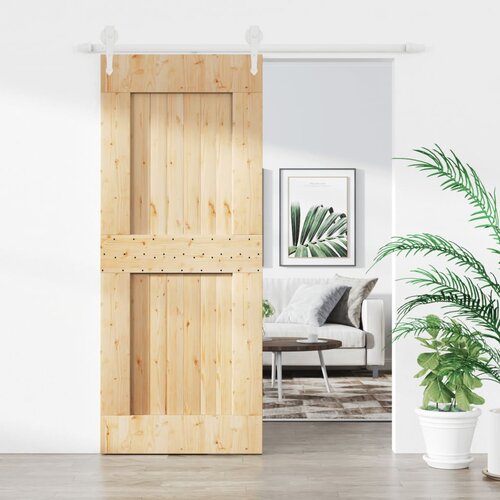 vidaXL Drsna vrata s kompletom vodil 85x210 cm trdna borovina Cene