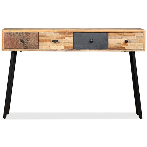  Konzolni Stol od Masivne Obnovljene Tikovine 120x30x76 cm Slike