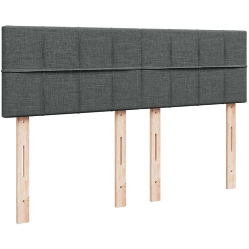 VidaXL Krevet s oprugama i madracem tamnosivi 140x190 cm od tkanine Slike