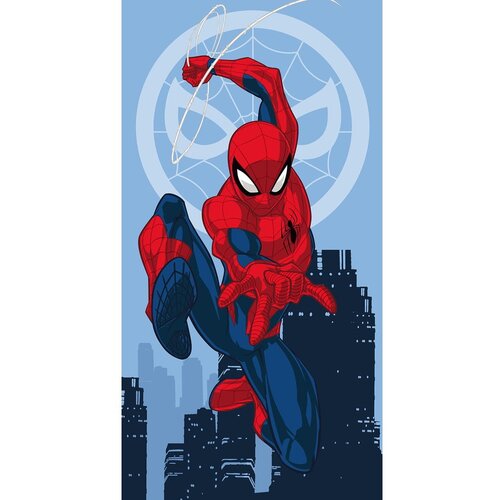 Jerry Fabrics Crveni/plavi pamučan dječji ručnik 70x140 cm Spider-man "Jump" – Cijene