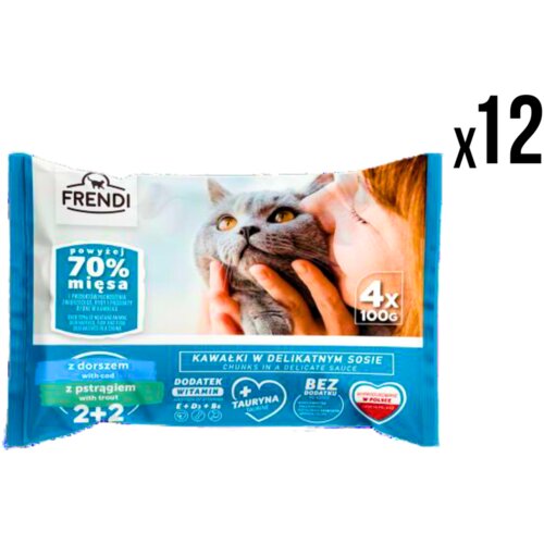 FRENDI kesice 12x (4x100g) za mačke bakalar i pastrmka x48 kesica Cene