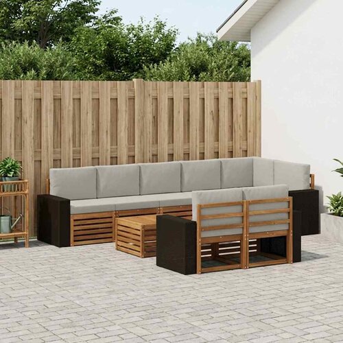  Set vanjskih sofa 9 kom. Prirodna i svjetlosiva Poliester Cene