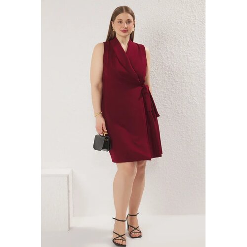Trendyol ženska haljina Tbbss23Ah00254, bordo Cene
