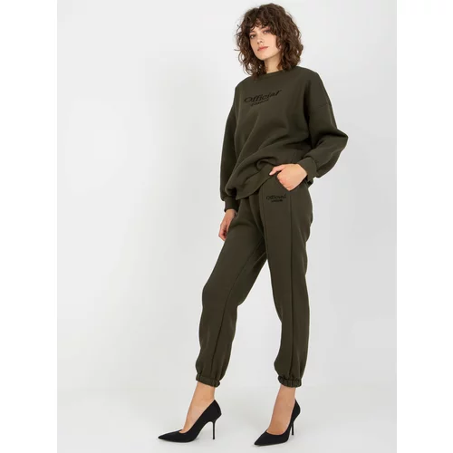 Fashion Hunters Khaki two-piece tracksuit with inscriptions