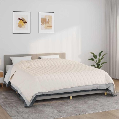  Te&amp;scaron;ka deka svijetla krem 220x260 cm 15 kg od tkanine Slike