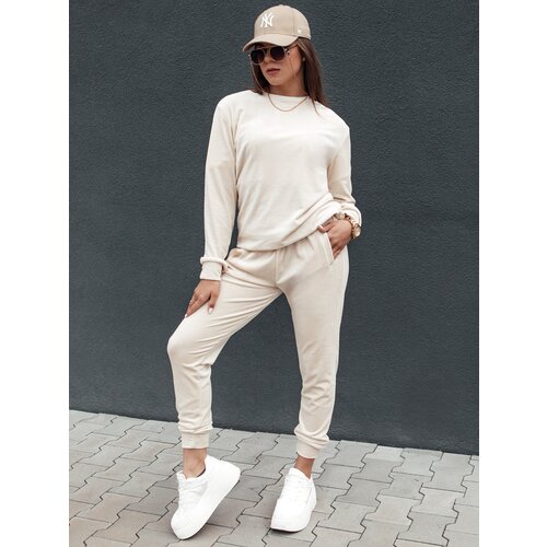 DStreet Komplet damski welurowy URBANVELVET ecru Slike