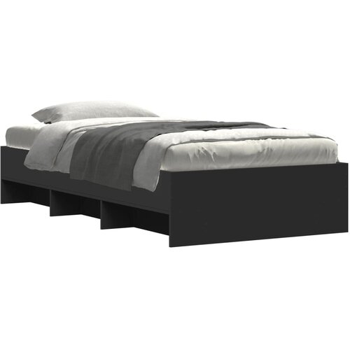  Okvir za krevet crni 100x200 cm konstruirano drvo Slike