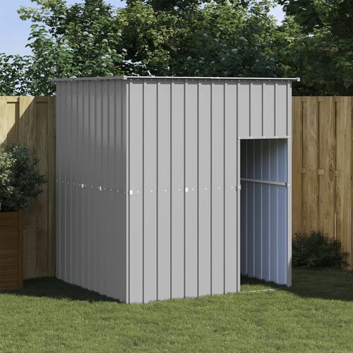 VidaXL Kućica za pse s krovom svjetlosiva 165 x 153 x 181 cm čelična Slike