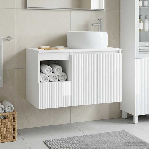  Set namje&scaron;taja za kupaonicu 2 kom. Bijela visokog sjaja 49,5 x 44,5 x 80 cm Cijene