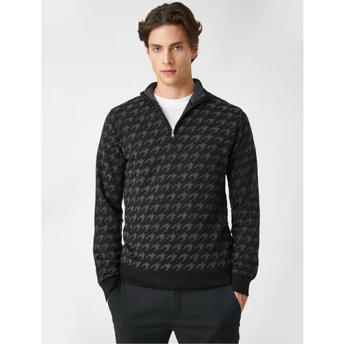 Koton Men's Black Patterned Sweater