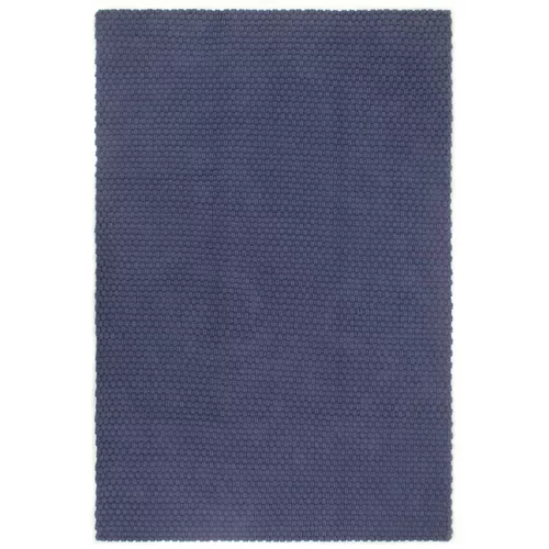 vidaXL Tepih pravokutni modri 160 x 230 cm pamučni