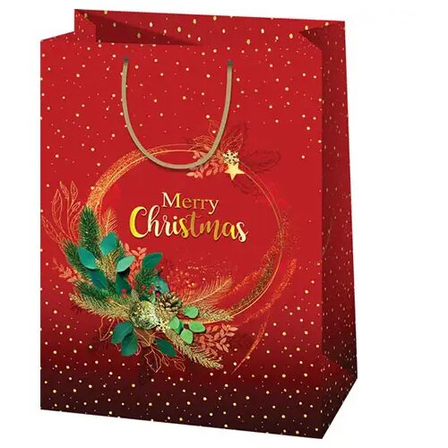 Cardex Velika rdeča darilna vrečka 27x14x33cm Merry Christmas Cene