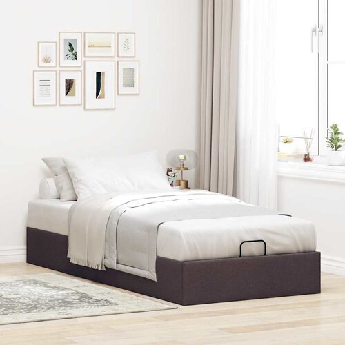 VidaXL Otomanski posteljni okvir brez vzmetnice rjav 90x200 cm blago Slike