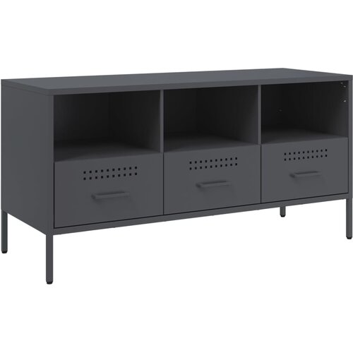 Maison Chic TV omarica - TV stojalo - Televizijska omarica antracitna 100,5x39x50,5 cm jeklo, (21699244) Slike