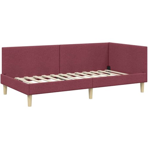 vidaXL Kotna postelja Drugo z vzglavjem vinsko rdeča 90 x 190 cm, (5000069443) Cene