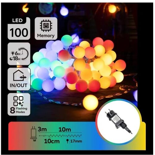 Aigostar LED RGBY spoljni dekorativni niz 100xLED/3,6W/230V/8 funkcija 10m IP44 Slike