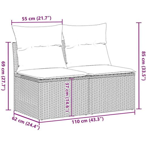  4-dijelni set vrtnih sofa s jastucima bež od poliratana bagrem Slike