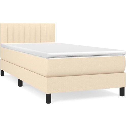 Maison Chic Box spring postelja - Vzmetna postelja z vzmetnico krem 90x190 cm blago SL19343, (21885382) Slike