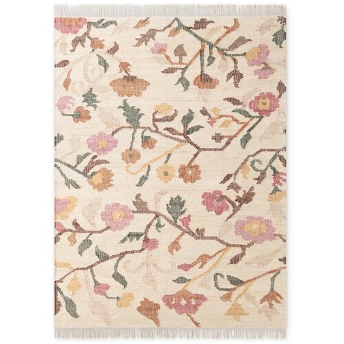 Elle Decoration Kremno bela ročno tkana preproga iz jute 160x230 cm Roya Violette &ndash; Cene