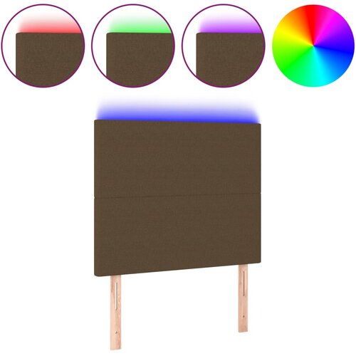 Maison Chic led posteljno vzglavje - vzglavna omarica - nočna omarica temno rjavo 90x5x118/128 cm blago, (21711737) Slike