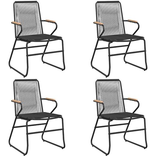  5-dijelni vrtni blagovaonski set od PVC ratana crni Crna Slike