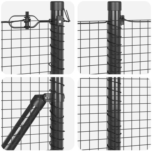 vidaXL Varjena žična ograja s 7 konicami Siva 0.4x10 m Jeklo Cene