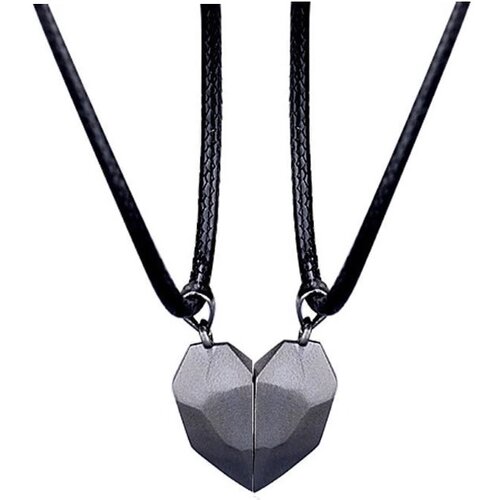 INF Ogrlica za par z ujemajočim se magnetnim srcem Black, (21237800) Slike