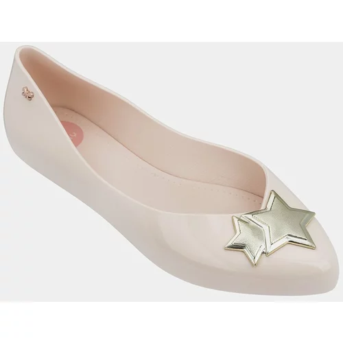 Zaxy Pale pink shiny ballerinas with details in gold Chic