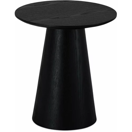 Furnhouse Črna mizica v hrastovem dekorju ø 45 cm Tango –