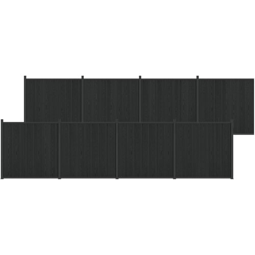 vidaXL Panel ograde 8 kom. 1405 x 186 5 cm WPC i aluminij Crna - Crna 1391 x 186 cm Cene