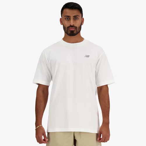 New Balance Bombažna kratka majica Small Logo moška, bela barva, MT41509WT