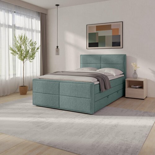 Livetastic BOXSPRING POSTELJA 120 cm x 200 cm , les, kovina, umetna masa, tekstil modra Cene