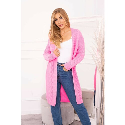 Kesi Sweater Cardigan weave the braid light pink Slike