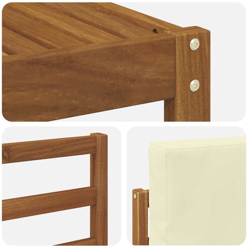  Set vanjskih sofa s jastukom 7 pcs Prirodna i krem Slike
